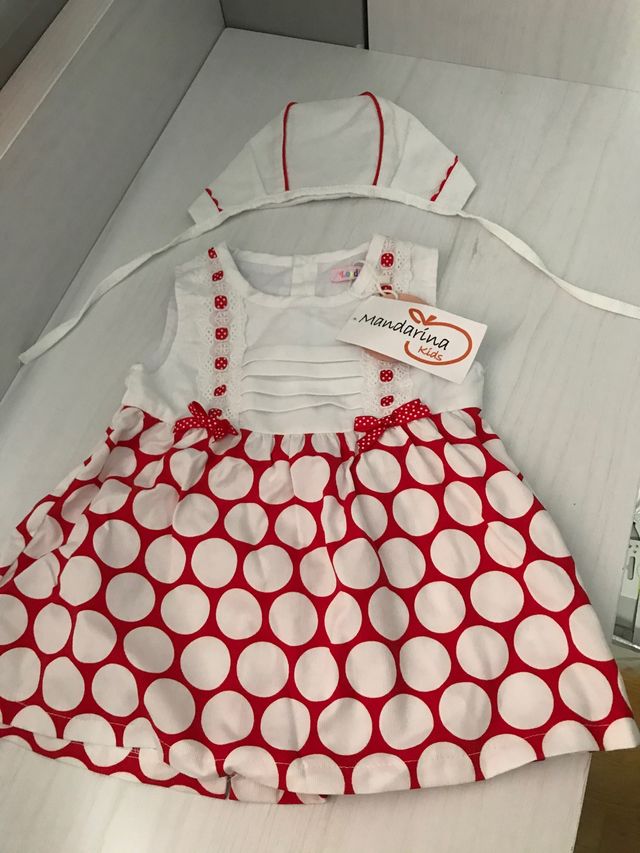 Vestido, gorro y braguita 12-18 meses