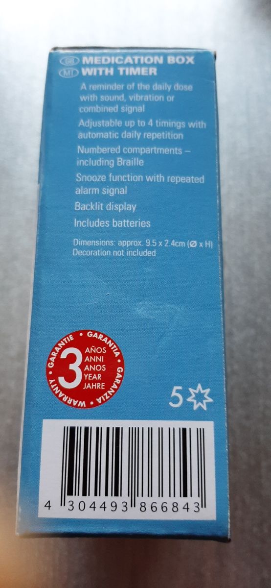 Pastillero con temporizador para medicamentos