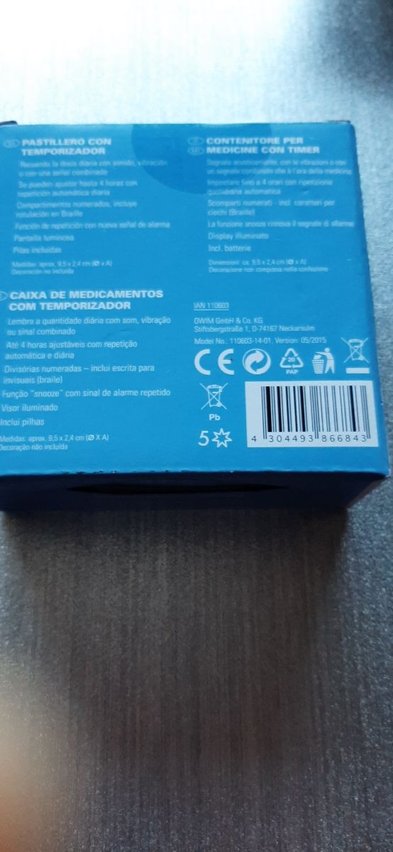 Pastillero con temporizador para medicamentos