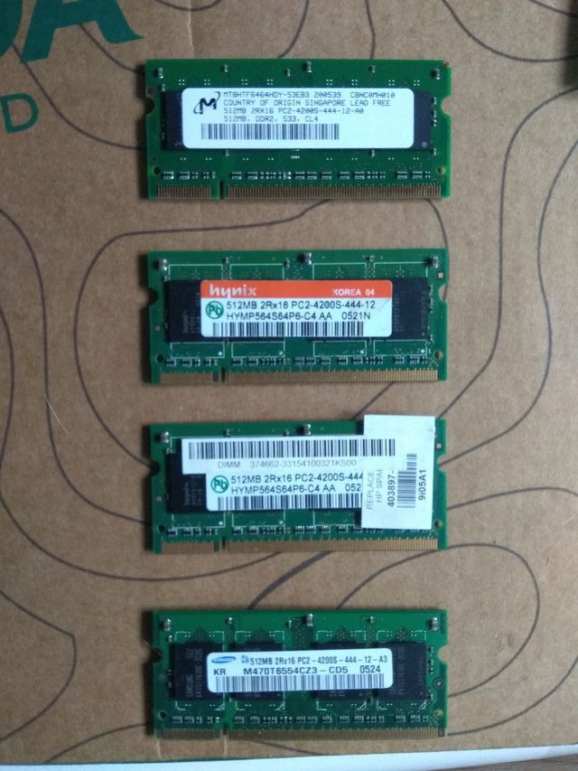 MEMORIA PORTATIL 512MB PC2-4200S. VARIAS MARCAS
