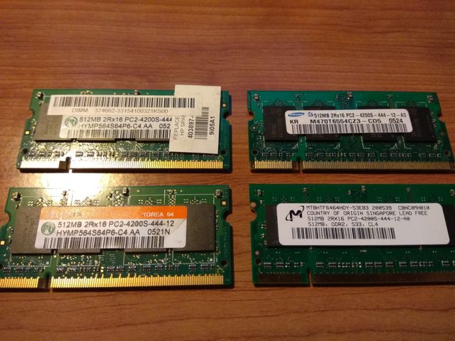 MEMORIA PORTATIL 512MB PC2-4200S. VARIAS MARCAS