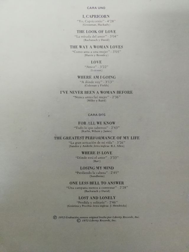 Shirley Bassey - I, capricorn LP vinilo