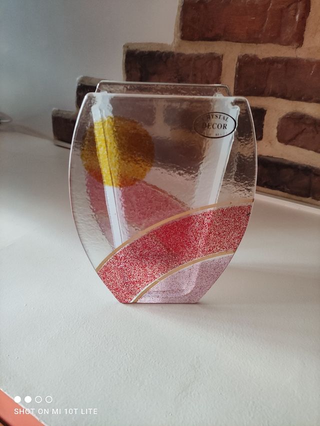 JARRON Y CENTRO DE MESA DE CRISTAL