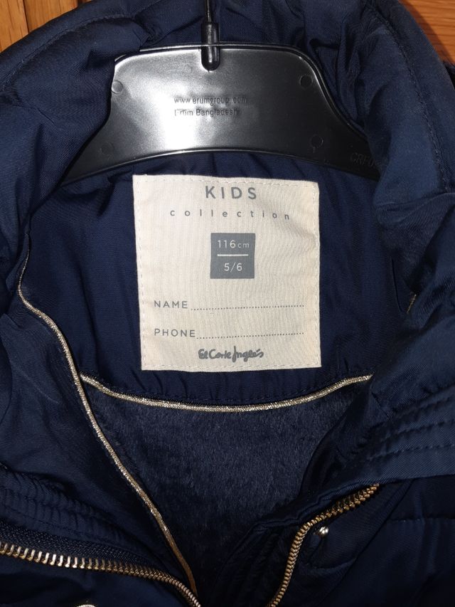 abrigo de invierno niña talla 5 a 6 años