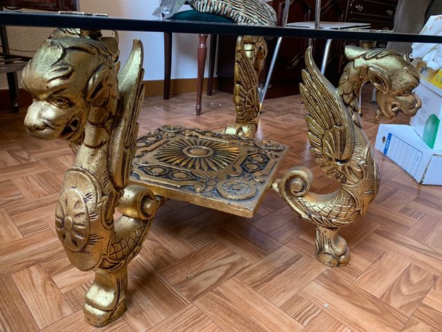 Mesa auxiliar cristal patas de dragón