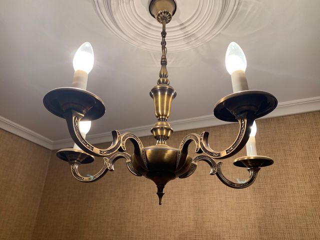 Lámpara bronce velas