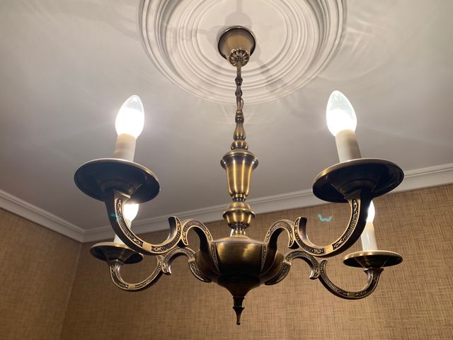 Lámpara bronce velas