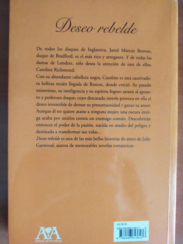 Novela romántica "Deseo rebelde"