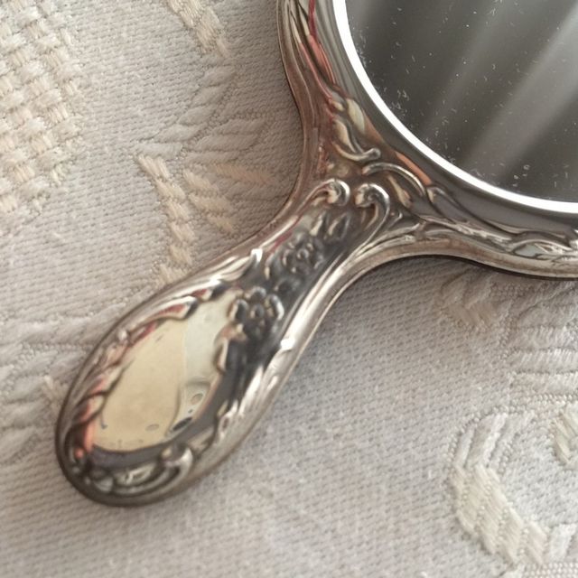 Espejo vintage de plata de ley 925