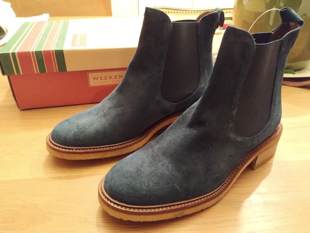 Botines de ante azul petróleo 