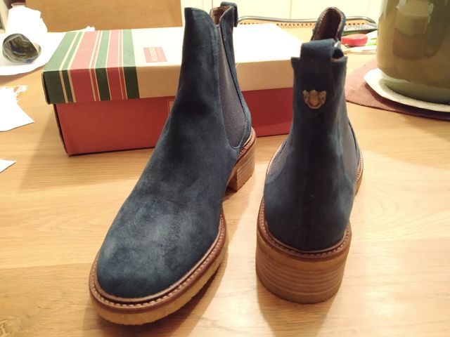 Botines de ante azul petróleo 