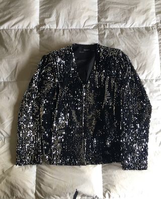 Chaqueta lentejuelas fiesta Zara de segunda mano por 20 EUR en Leganés en  WALLAPOP