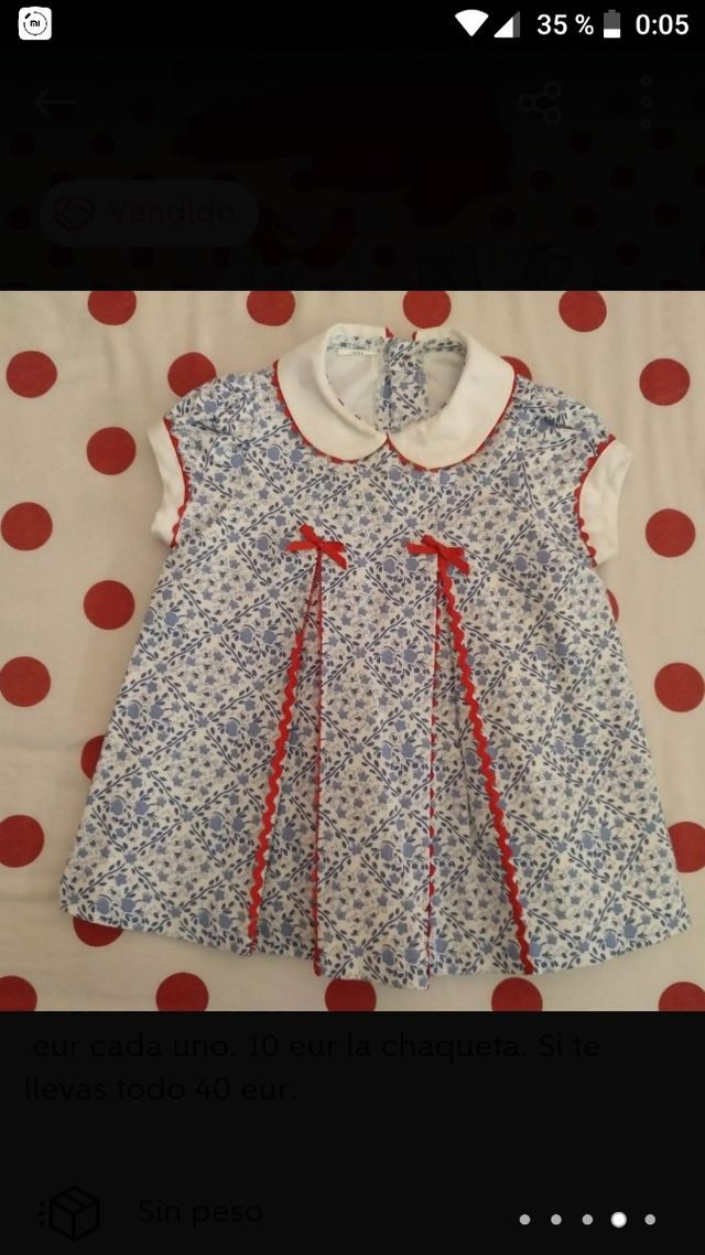 vestido bebé 6 meses y zapatos.