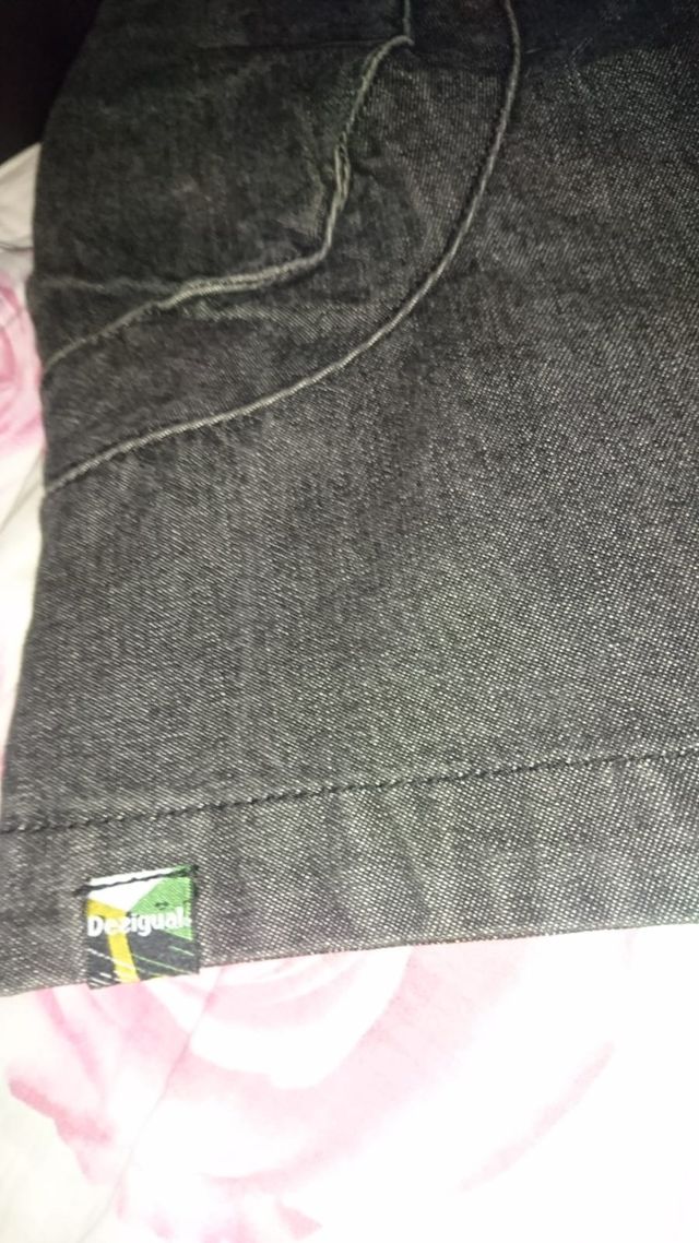 Falda tejana vaquero negro Desigual