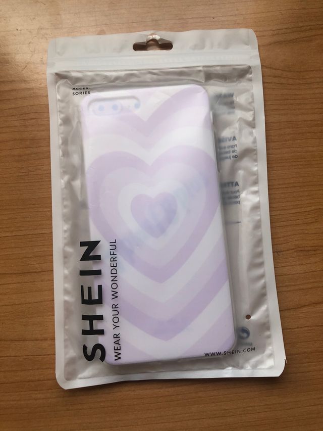 funda Shein para iPhone 7/8 plus corazón lila