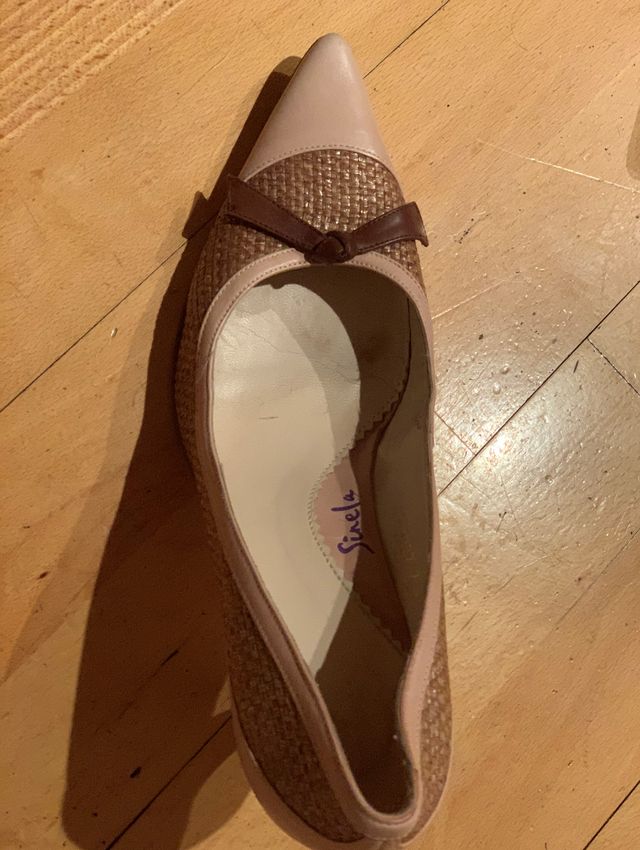 zapatos de tacón rosa y marrón, 39. by sinela
