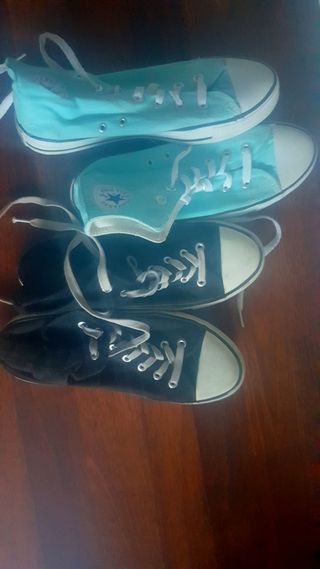 Converse azul turquesa (negras vendidas) de segunda mano por 25 EUR en  Torrelodones en WALLAPOP