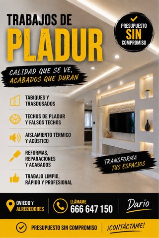 TRABAJOS DE PLADUR – OVIEDO Y ALREDEDORES