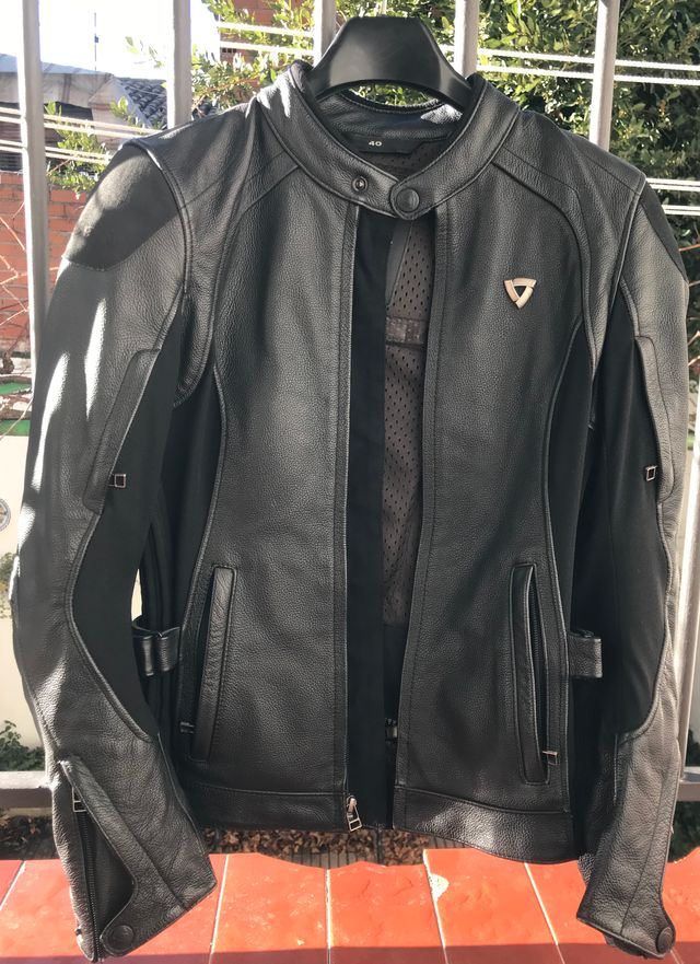 Chaqueta motera de cuero REV'IT mujer