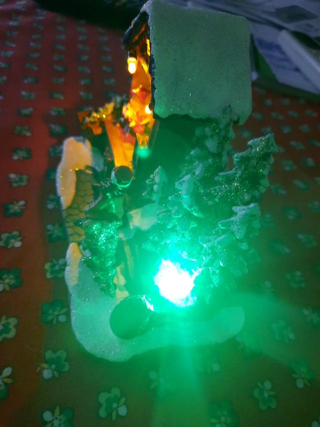 Cena de Natal com luzes