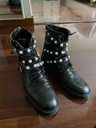 Botines Zara perlas de segunda mano en WALLAPOP