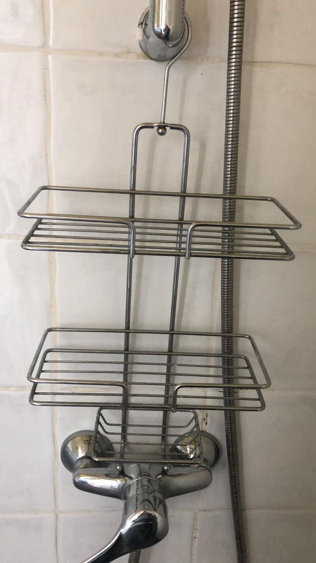 Soporte canasta colgante de baño cromada