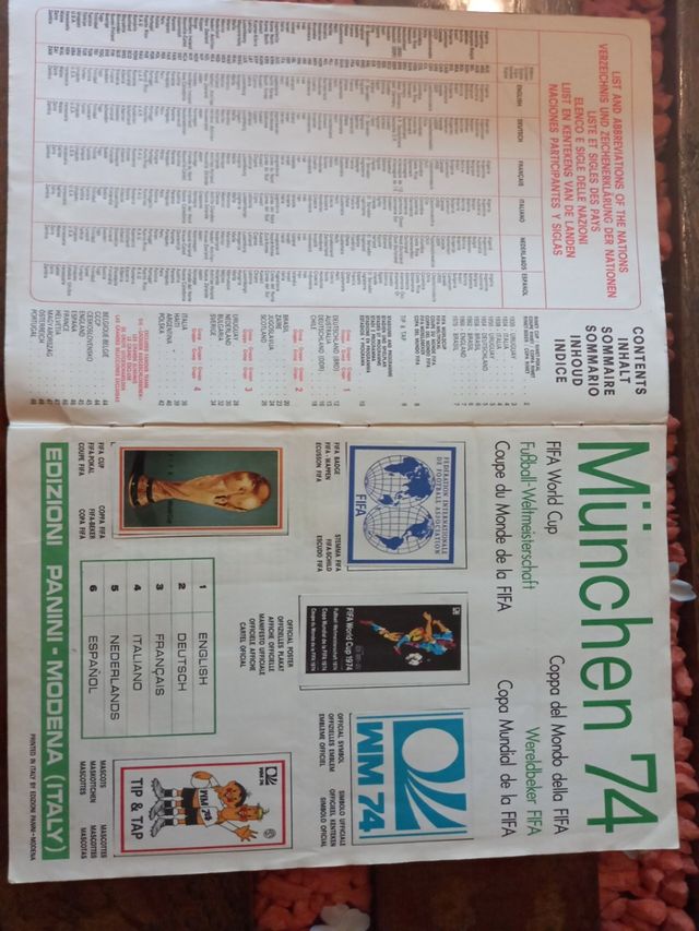 Album completo Panini World Cup 1974 Germania
