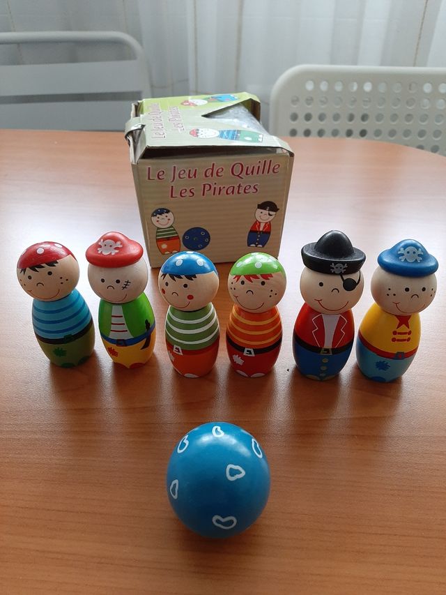 Juego bolos piratas madera