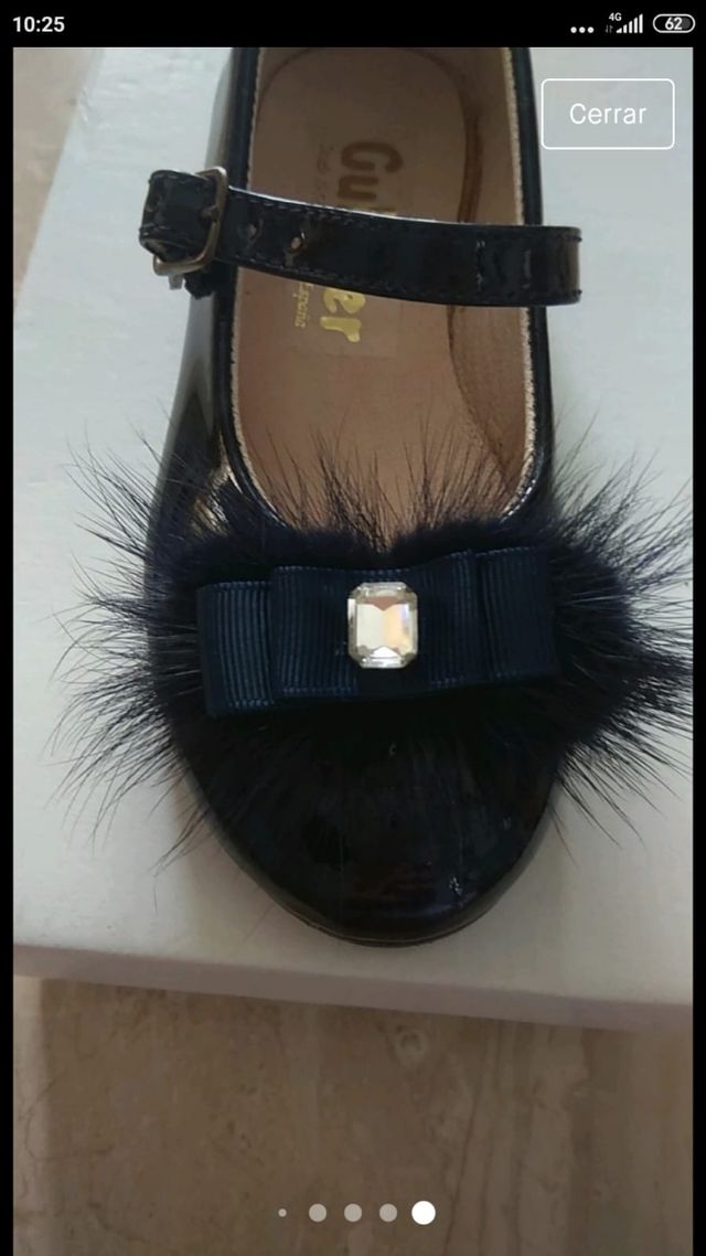 Merceditas de piel azul marino