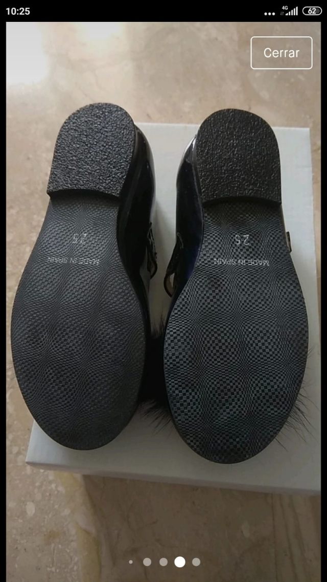 Merceditas de piel azul marino