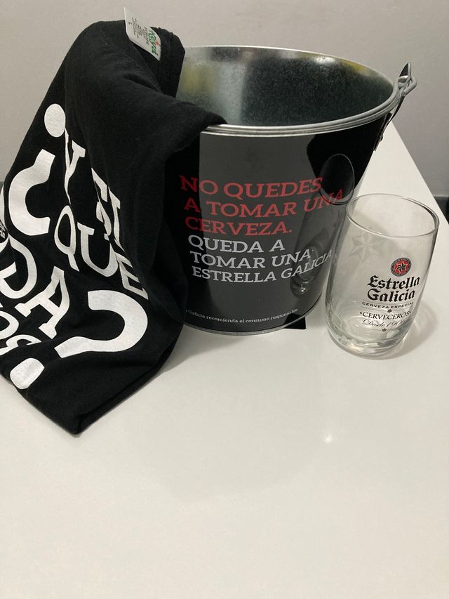 Pack Estrella Galicia (Cubo, camiseta y vaso)