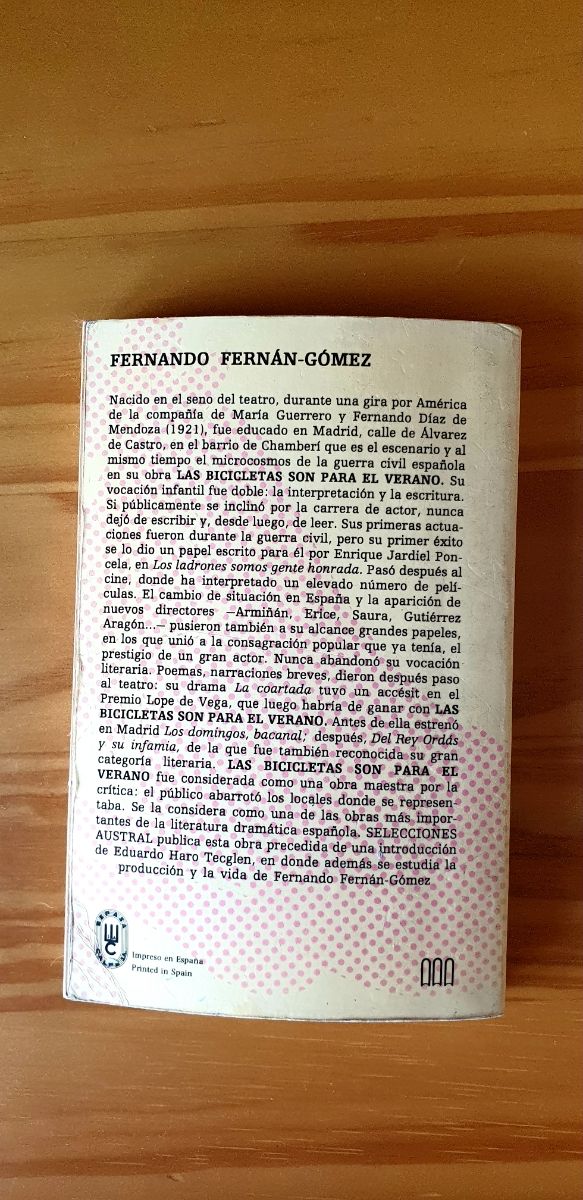 LAS BICICLETAS SON PARA EL VERANO, F.FERNAN GÓMEZ