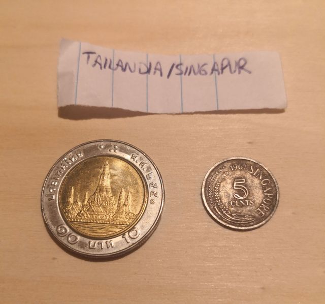 lote monedas Tailandia/Singapur