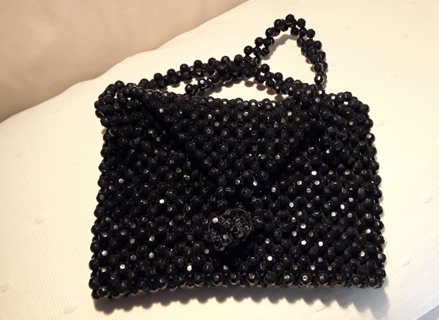 Borsa da festa in pietra nera