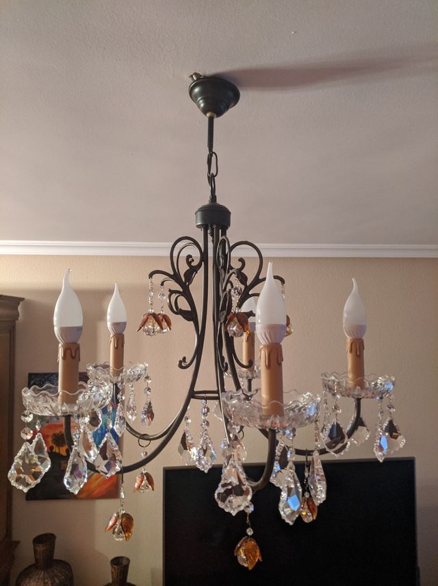 lámpara de diseño, cristal de roca auténtico .