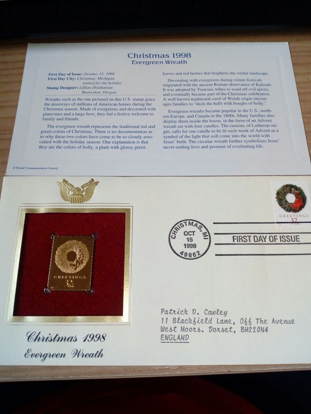 Primer dia de circulacion con sello en oro