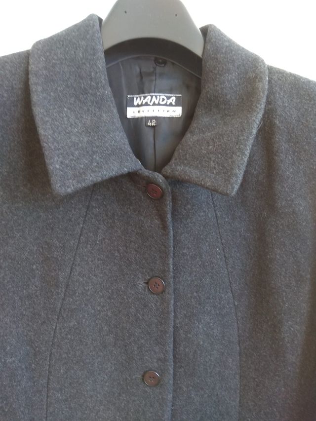 abrigo de paño gris