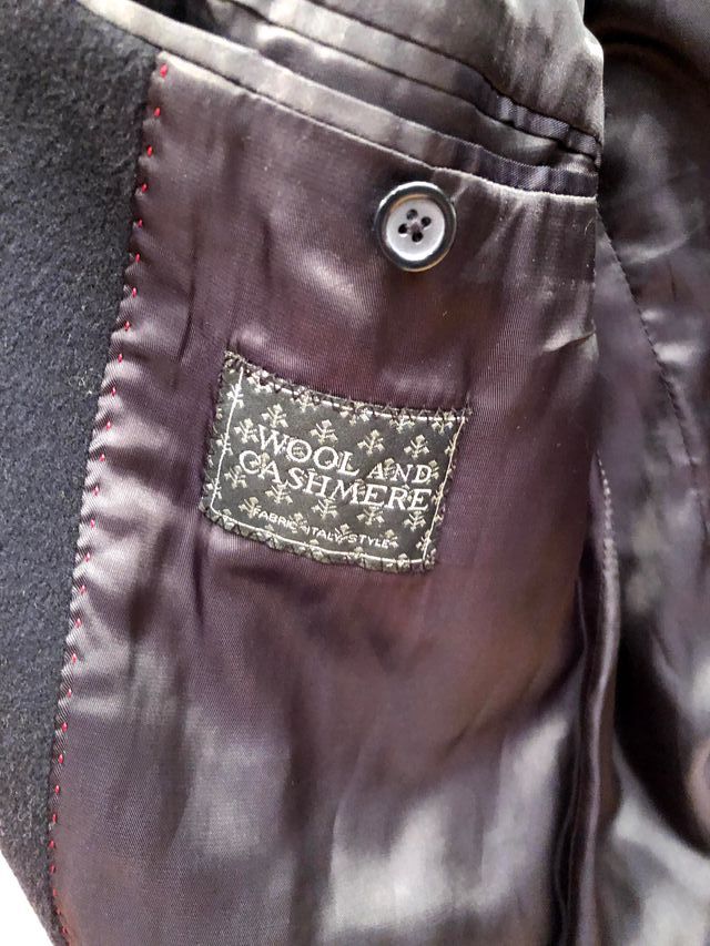 Abrigo Hackett azul marino de lana y cashmere