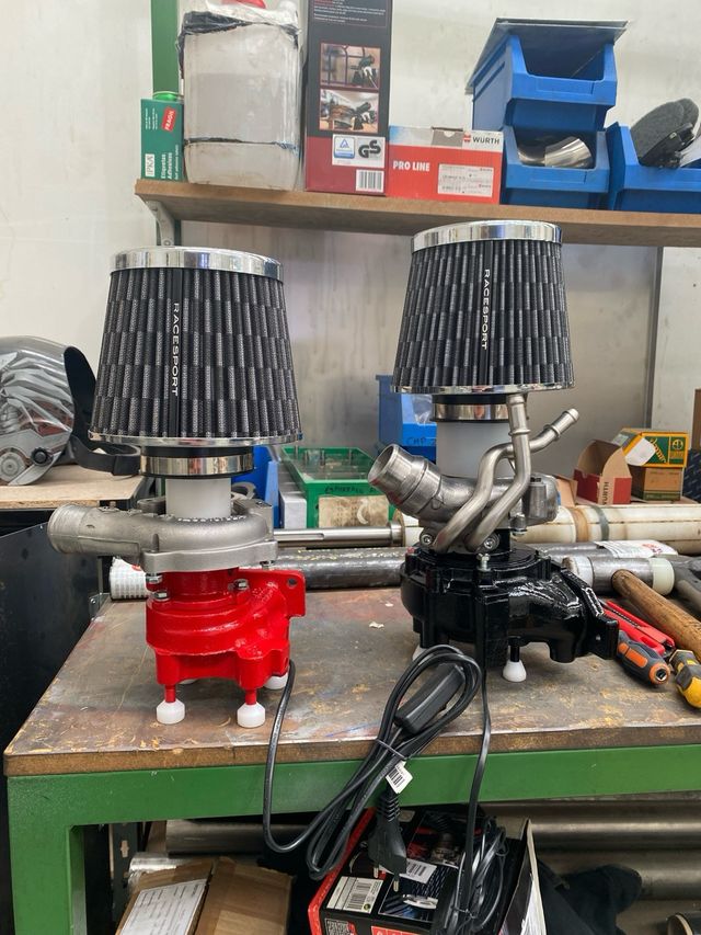 Lámparas hechas con turbos