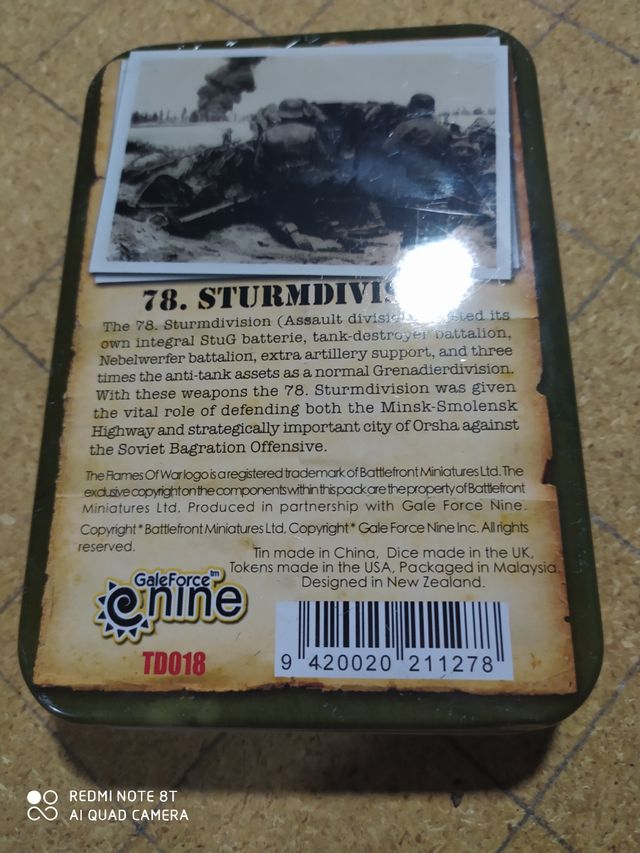 flames of war caja de dados 78 sturmdivision