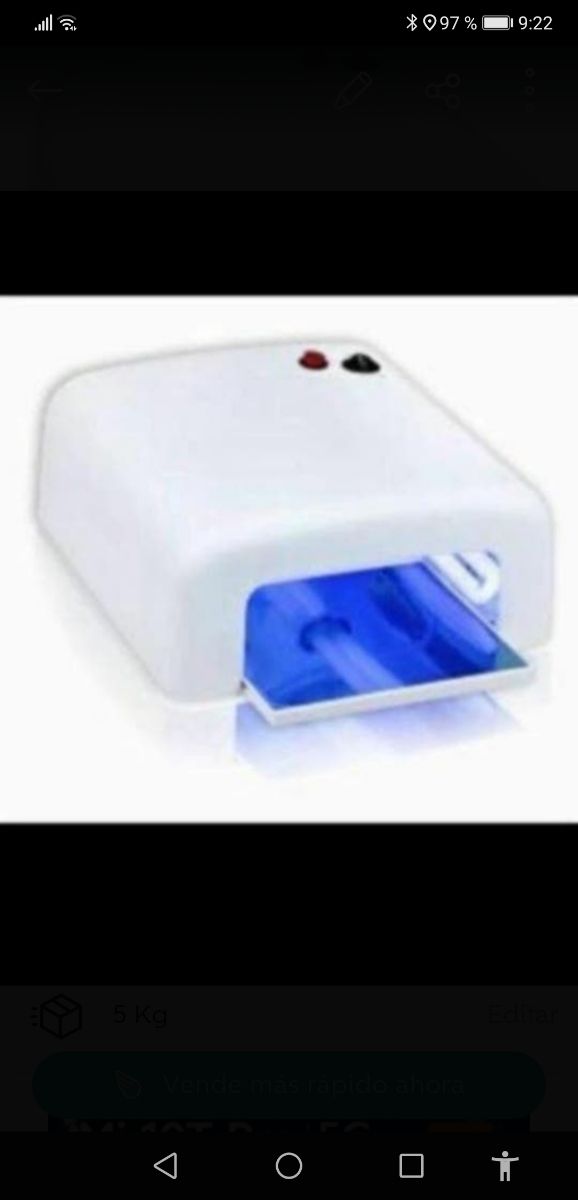 lámpara de secado de uñas, nueva a estrenar.