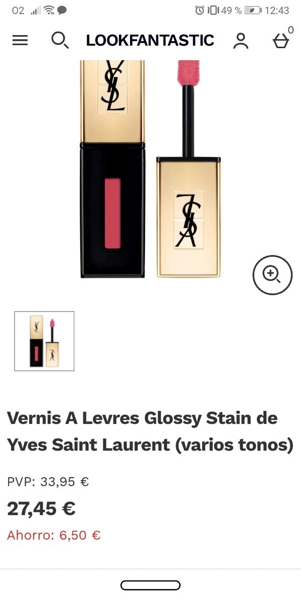 Pintalabios YSL Glossy Stain 502