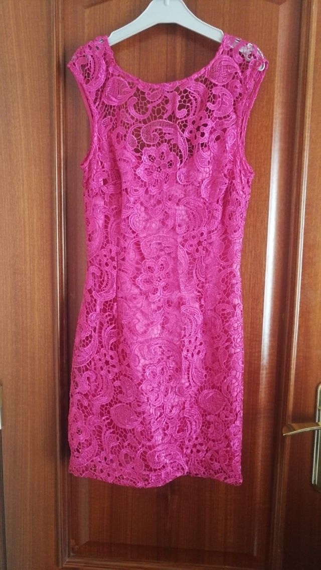 vestido mini guipur