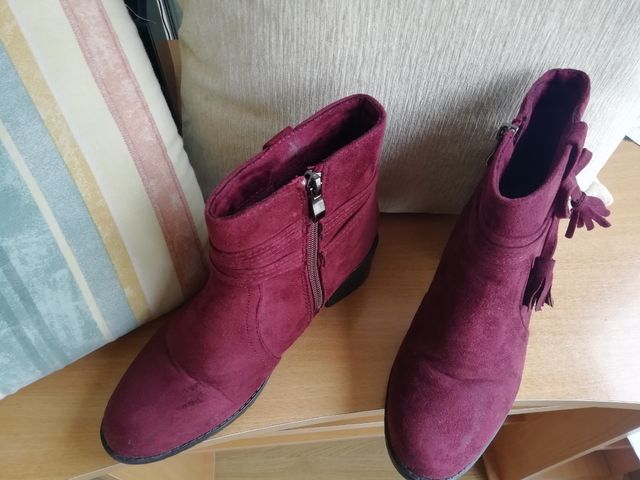 botines granates talla 36