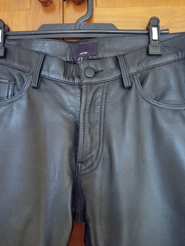 Pantalon de piel cuero H&M premium selection