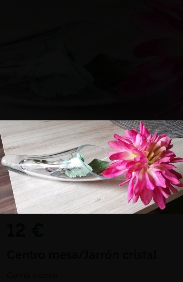 Centro mesa/Jarrón cristal