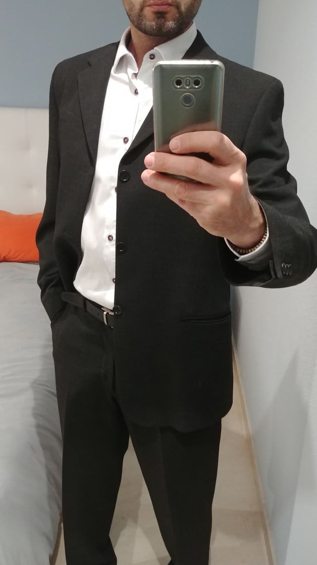 Elegante traje Massimo Dutti, gris oscuro -5