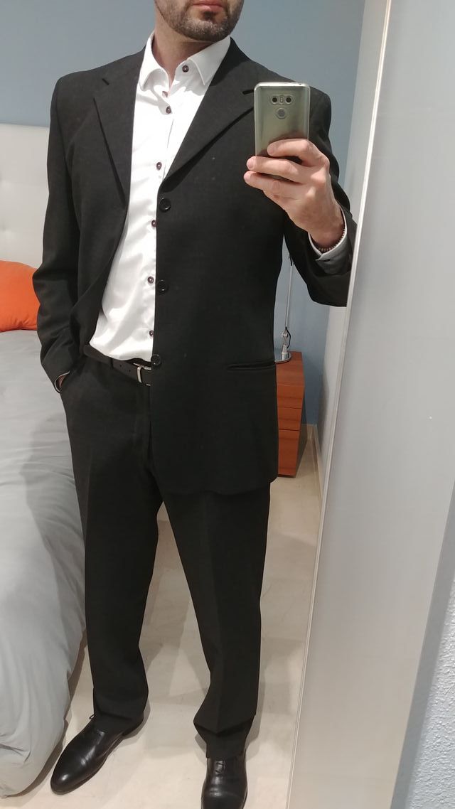 Elegante traje Massimo Dutti, gris oscuro -5