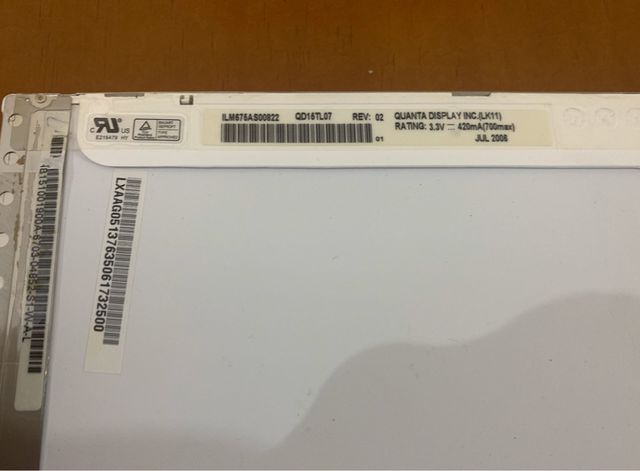 Pantalla portatil Acer Aspire modelos antiguos