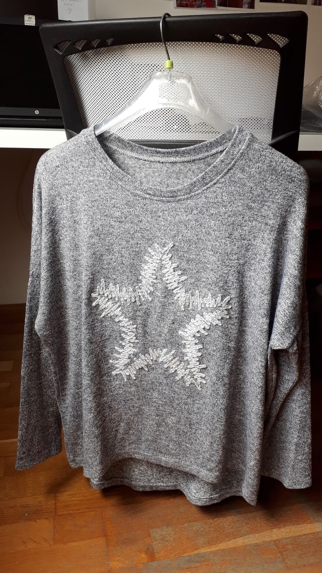 Mujer Jersey italiano lana termico nuevo M-L